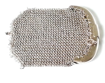 Sterling Silver Vintage Double Mesh Coin Purse - Portuguese  Hallmarked Siver  &quot;Àguia&quot; Eagle