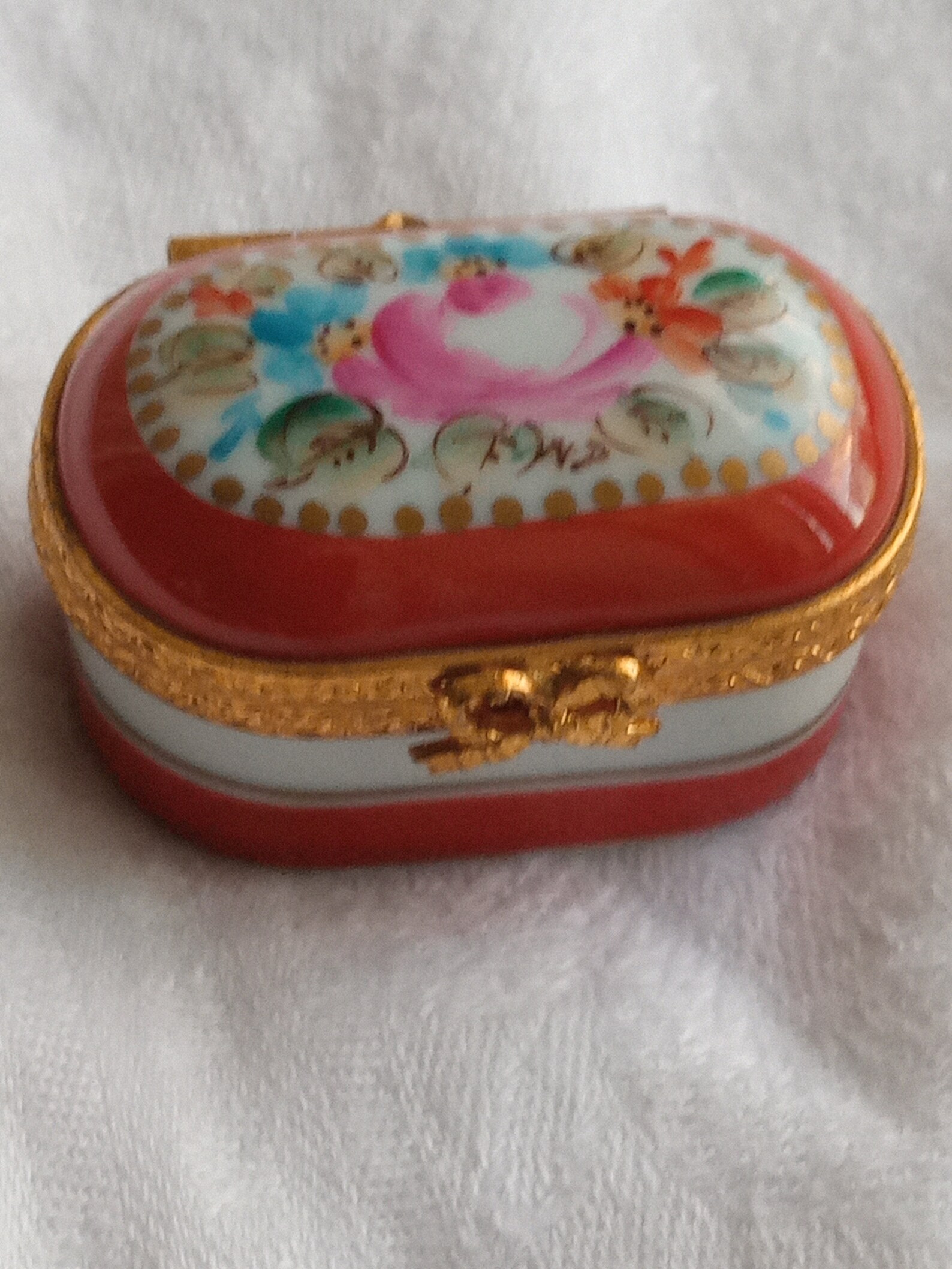 Limoges French Porcelain Pill Box hand painted Peint Etsy