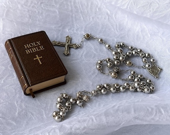 Sterling Silver Rosary Hallmarked Catholic Vintage Prayer Beads