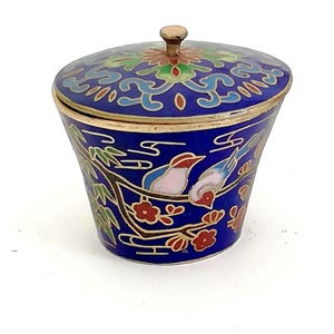 Vintage Limited Edition Cloisonné Miniaturtopf – Antike Emaille Trinket Box – Handgefertigtes chinesisches Sammlerstück – Dekorative Kunst Schmuckschatulle
