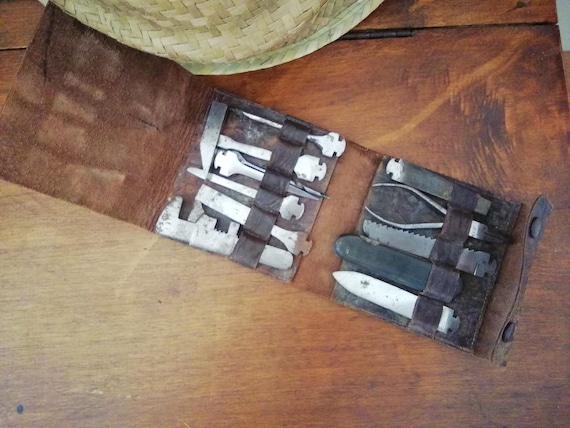 Vintage Carpenter Tool Set in Leather Pouch - Etsy