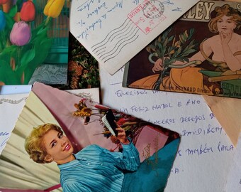 Kolekcja starych pocztówek: lata 40. i 50. XX wieku Zestaw 12 sztuk