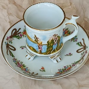 Vintage porseleinen demitasse-beker: kunstgalerie &quot;Porseleinmuseum&quot;-collectie