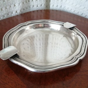 Sterling Silver Art Deco Ashtray - Solid Portuguese Silver with Águia Hallmark - Vintage Decorative Dish
