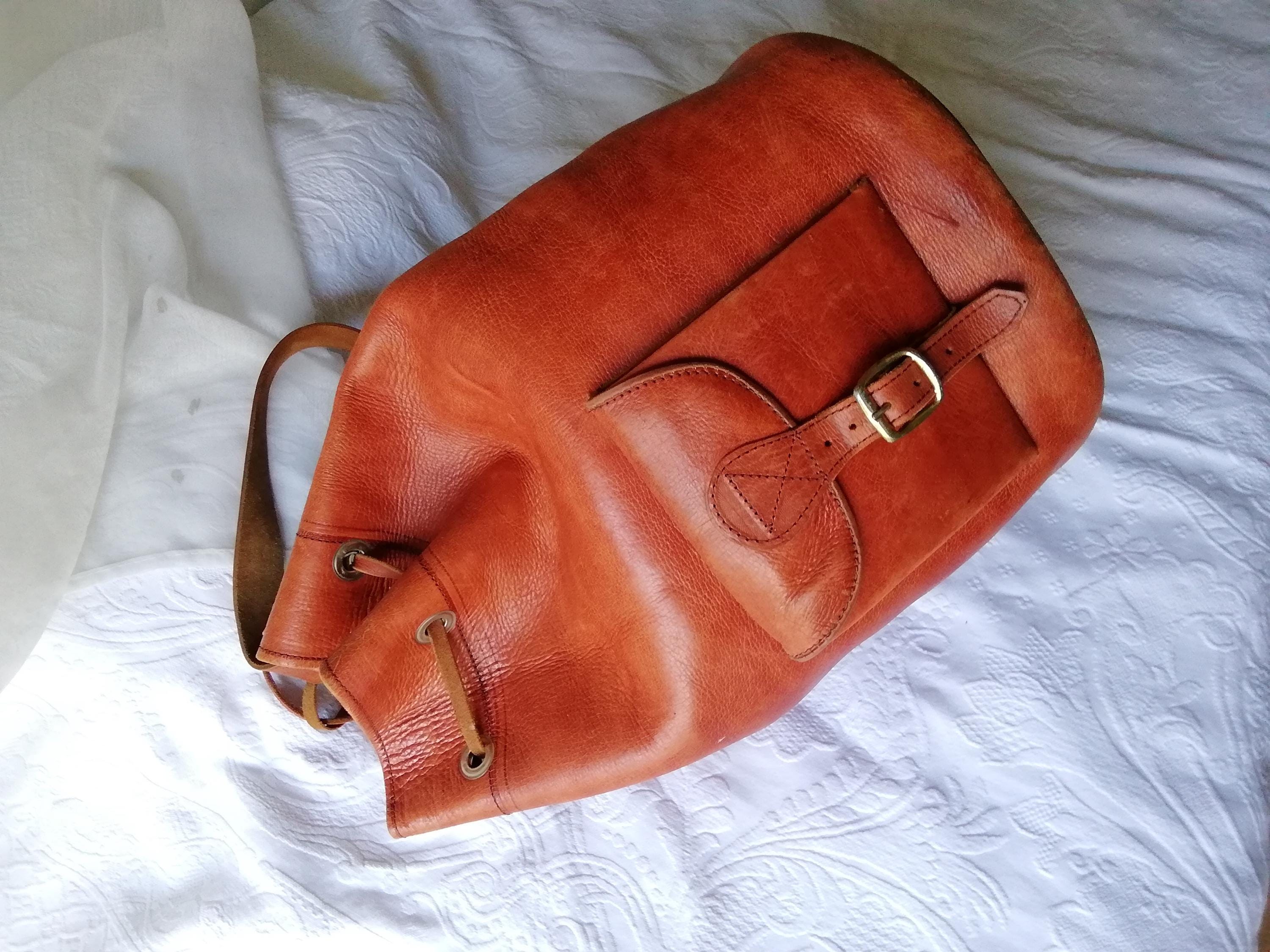 Vintage 1980s Genuine Leather Backpack - Retro Brown Leather Bag - Classic Boho Travel Rucksack - Etsy Vintage 1980s Genuine Leather Backpack - Retro Brown Leather Bag - Classic Boho Travel Rucksack - Etsy