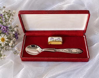 Portuguese Silver Baby Cutlery Set, Hallmarked, Original Case