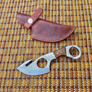 Skinning Knife | Custom Handmade D2 Steel Skinng Knife | Rose Wood handle
