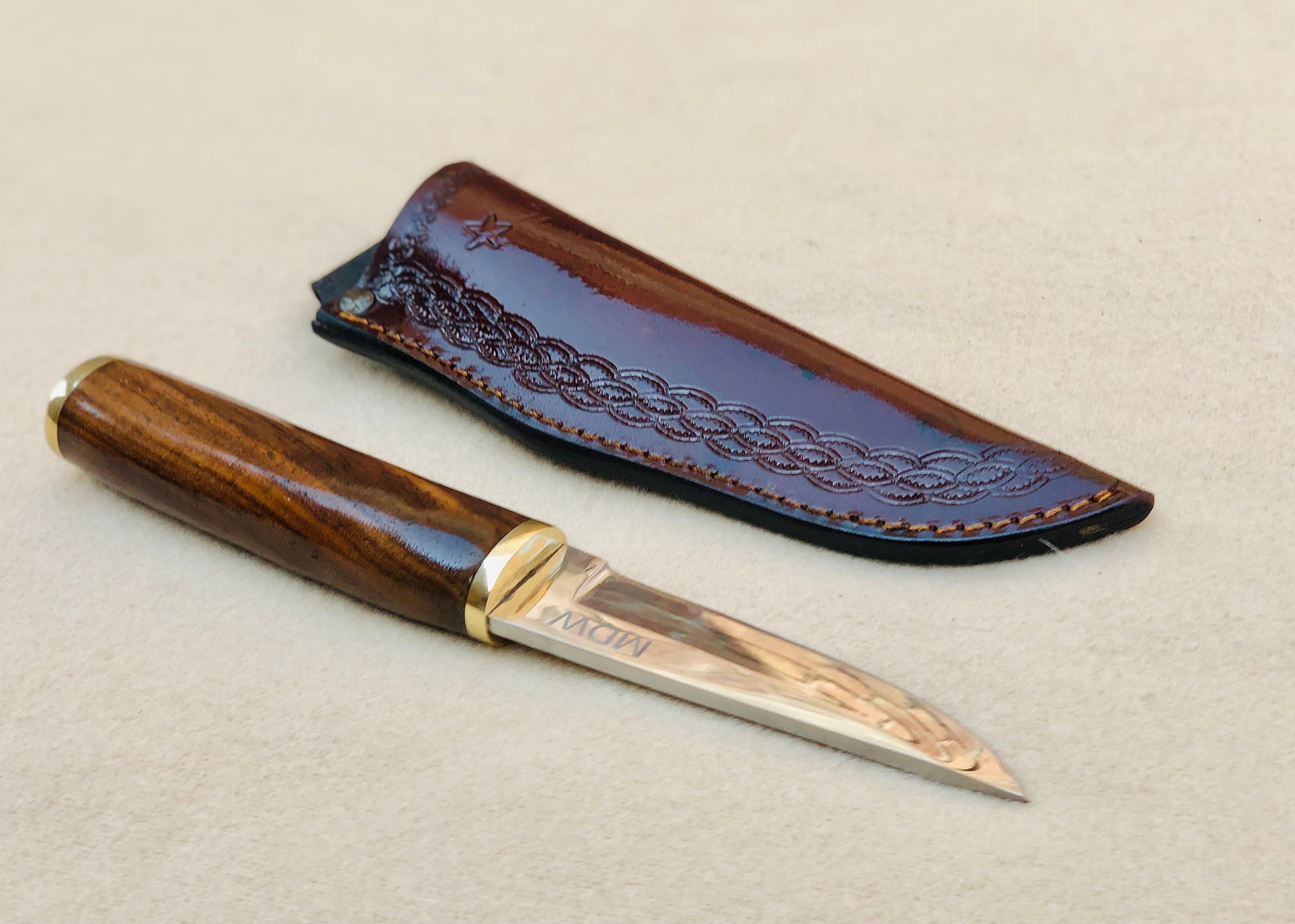 Puukko Knife Custom Handmade D2 Steel Puukko Knife Rose Wood Etsy