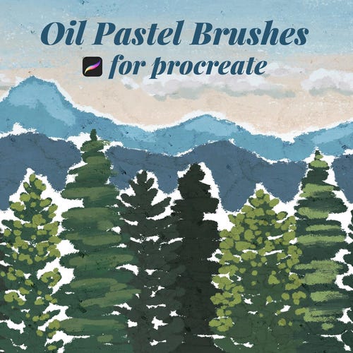 Pinceles para pastel al óleo Procreate, paquete de pinceles digitales para iPad