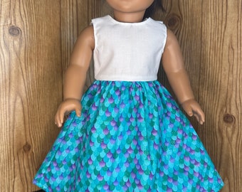 Mermaid Doll Dress - 18 inch Doll Dress - 18 inch Doll Clothes - Custom Doll Dress - 18” Doll Clothes