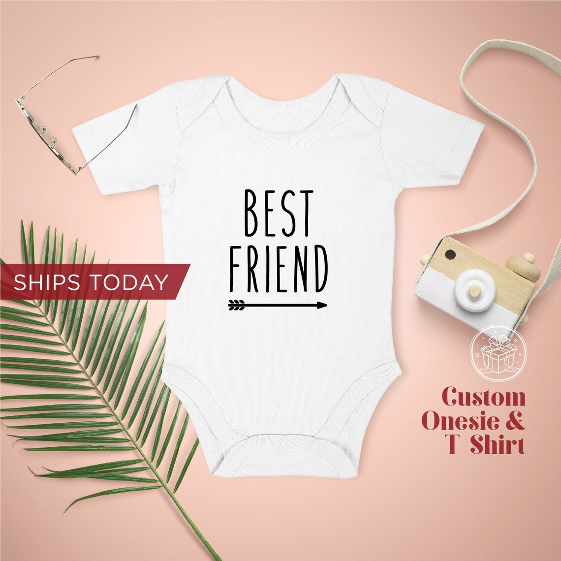 Best Friend Baby Onesie and TShirt Retro Custom Onesie Etsy