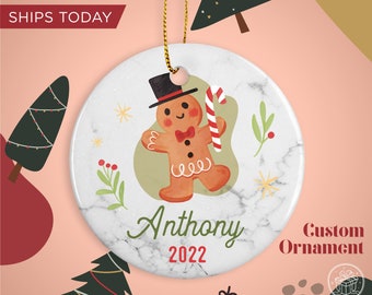 Gingerbread Christmas Personalized Ornament - Baby Name ornament Christmas Gift - Custom Ornament - Family Gift Ornament
