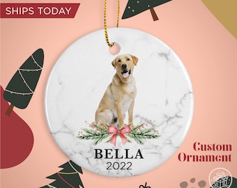 Labrador Retriever Custom Name Christmas Ornament - Personalized Dog Name Christmas Gift - Custom Pet Name Ornament