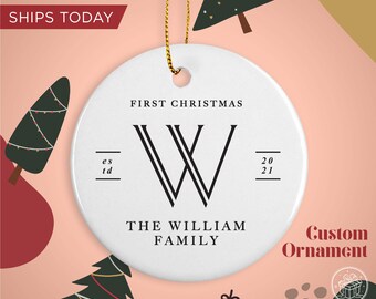 First Christmas Family Ornament - Our First Christmas Engaged - Newlywed Christmas Ornament - Married Christmas Ornament - Couple Christmas