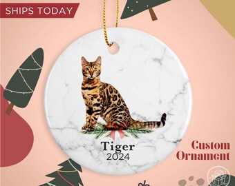 Christmas Ornament - Custom Pet Name Ornament - Doberman Pinscher Gift - Pet Name Christmas Ornament - Cat Lover Gift Pet Memorial Ornament