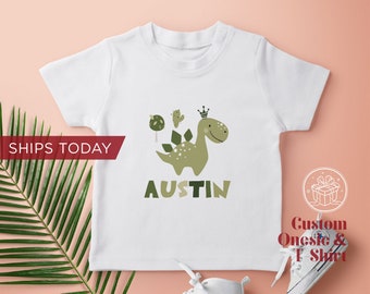 Custom Dinosaur Onesie® and Toddler T-Shirt / Personalized Name Onesie® and T-shirt / Personalized Gift /  Same Day