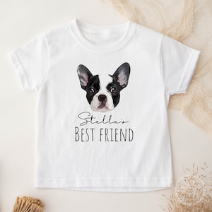 Custom Baby Bodysuit with Pet Portrait, Newborn Announcement, Dog-Themed Baby Shower Gift, My New Best Friend Sibling Bodysuit image 4