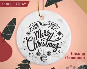 Merry Christmas Custom Ornament / Personalized Christmas Ornaments / Family Christmas Ornaments