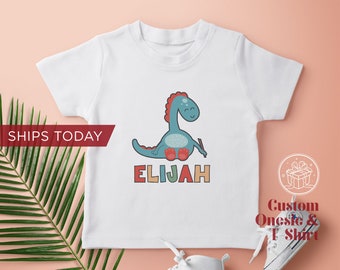 Custom Dinosaur Onesie® and Toddler T-Shirt / Personalized Name Onesie® and T-shirt / Personalized Gift /  Same Day