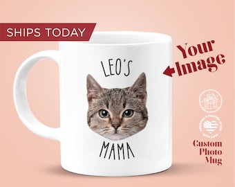 Custom Pet Face Mug – Personalized Dog or Cat Mug – Christmas Gift for Pet Lover – Dog Mom or Cat Dad Coffee Cup – Pet Portrait Mug