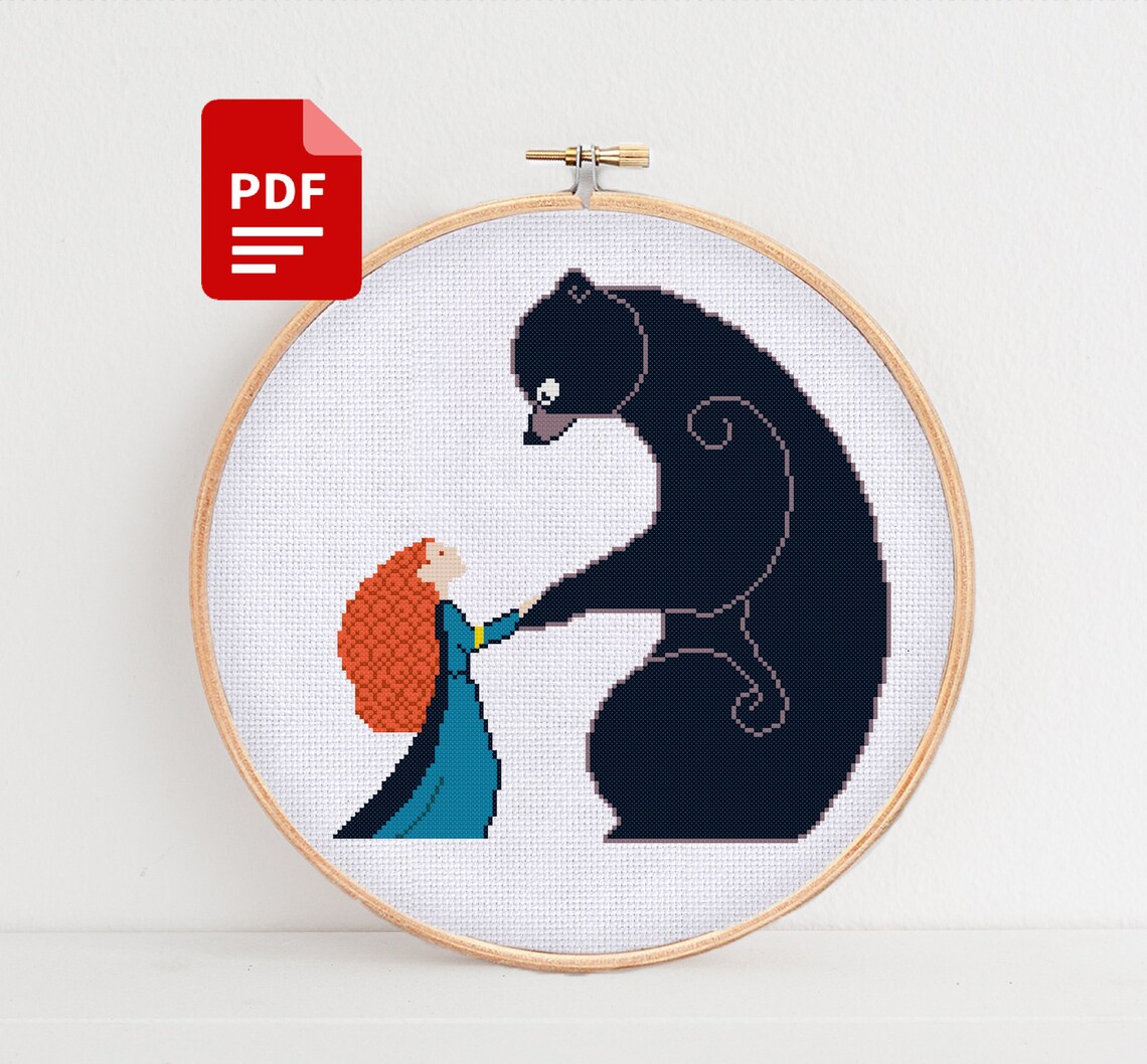 Brave Tapestry Merida Pixar Cross Stitch Pattern PDF Etsy
