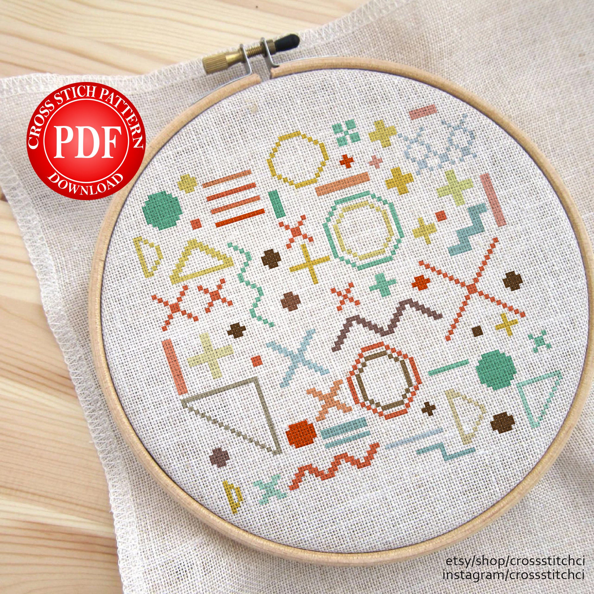 Geometric Shapes Mathematical Cross Stitch Pattern PDF - Etsy