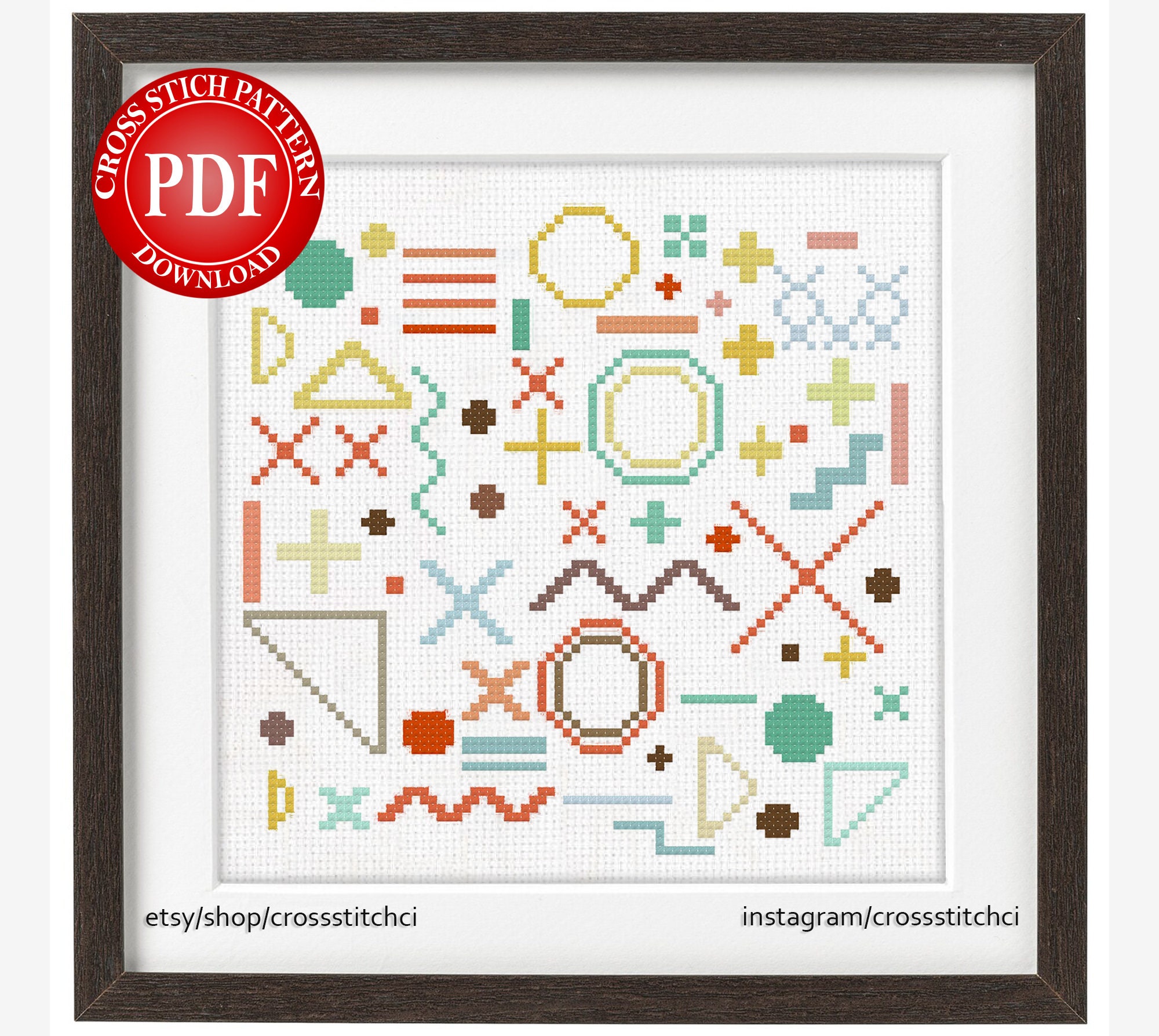 Geometric Shapes Mathematical Cross Stitch Pattern PDF Etsy