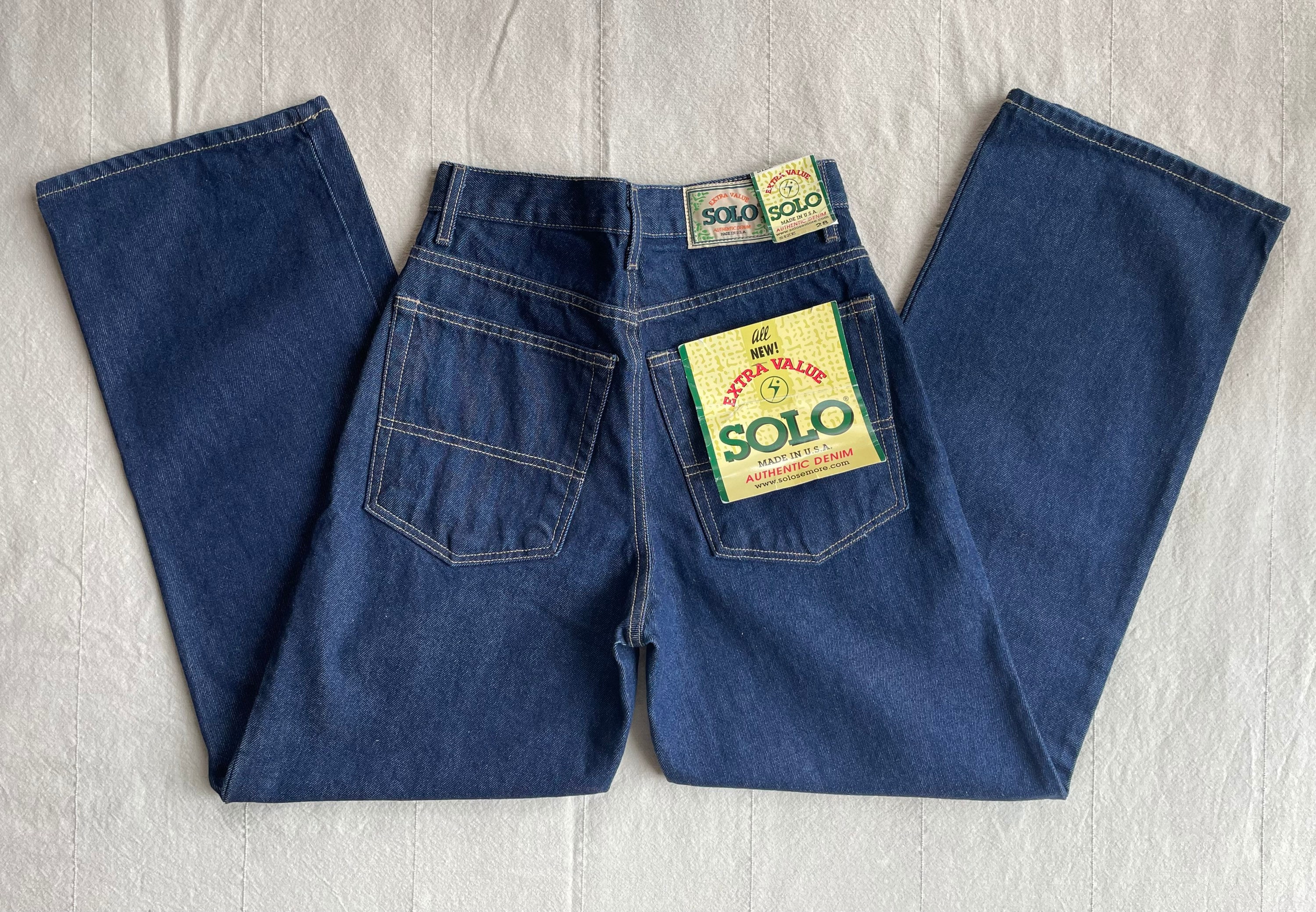 Vintage 90s Deadstock Solo Darkwash Baggy Wide Leg Jeans (27”w) - Etsy