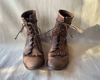 Vintage Laredo Brown Leather Men’s Roper Boots