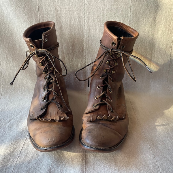 Vintage Laredo Brown Leather Men’s Roper Boots