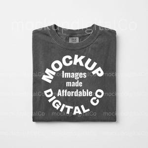 Comfort Colors 1717 Pepper Mockup | CC1717 Vikt T-shirt Mockup | Grå Pepper T-shirt Mockup | Flat Lay-skjorta Mockup | Minimalist Studio POD