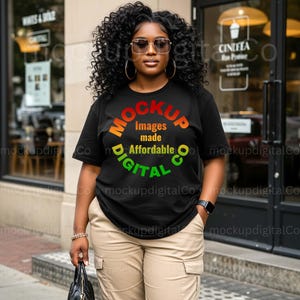 Comfort Colors Black Mockup, 1717 Comfort Colors Black Mockup, Comfort Colors Shirt Mockup, Oversized Outdoor Tshirt Mock, African American