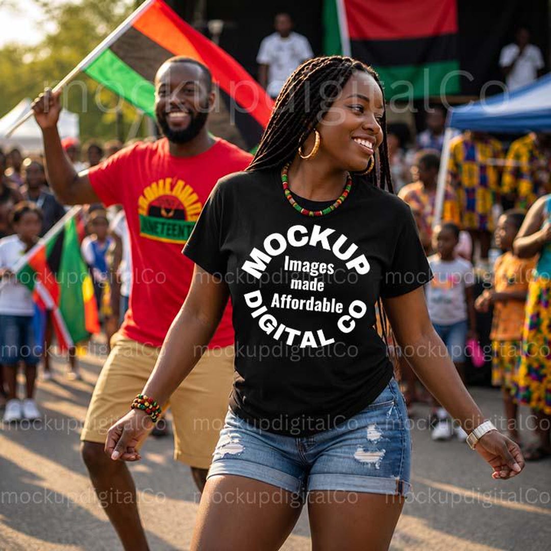Bella Canvas 3001 Black Tshirt Mockup, BC3001 Black T-shirt, Juneteenth ...