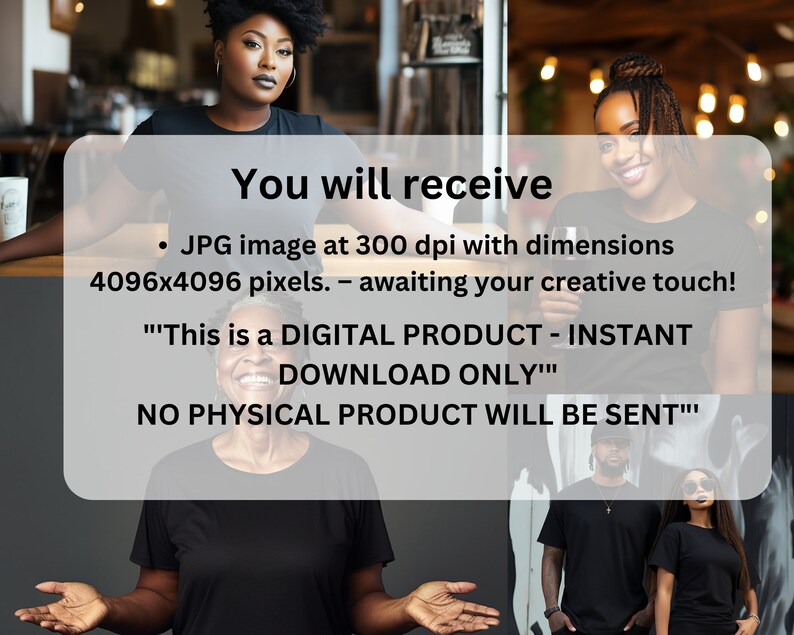 May include: A digital download of a high-resolution JPG image featuring four people in a cafe setting. The image is 4096x4096 pixels and 300 dpi. The text "This is a DIGITAL PRODUCT - INSTANT DOWNLOAD ONLY" and "NO PHYSICAL PRODUCT WILL BE SENT" is included in the image.