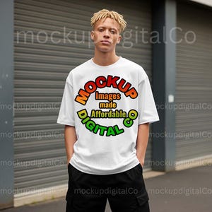 Maqueta de camiseta Comfort Colors 1717, maqueta de modelo negra, maqueta de camiseta blanca Comfort Colors C1717 para hombre, maqueta de camiseta extragrande para hombre, descarga