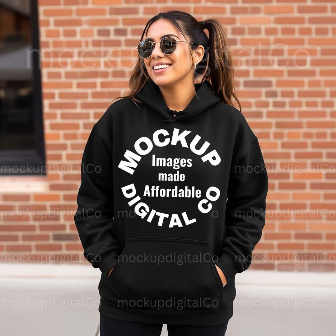 Gildan 18500 Black Hoodie Mockup, G18500 Black Hooded Sweatshirt