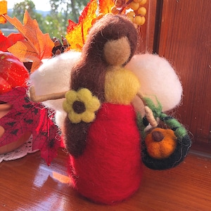 Handmade Wool Felt Angels Fairies, Needle Felted Fairy, Felted Doll, Waldorf Felted Doll, Needle Felted Decor, Fall Decor, Felt Figurine