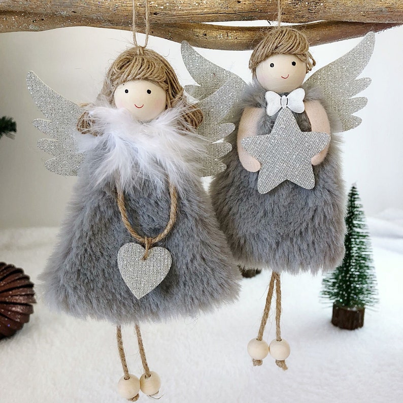 HANGING ANGEL SILVER Angel Hanging Figurine Christmas Etsy UK
