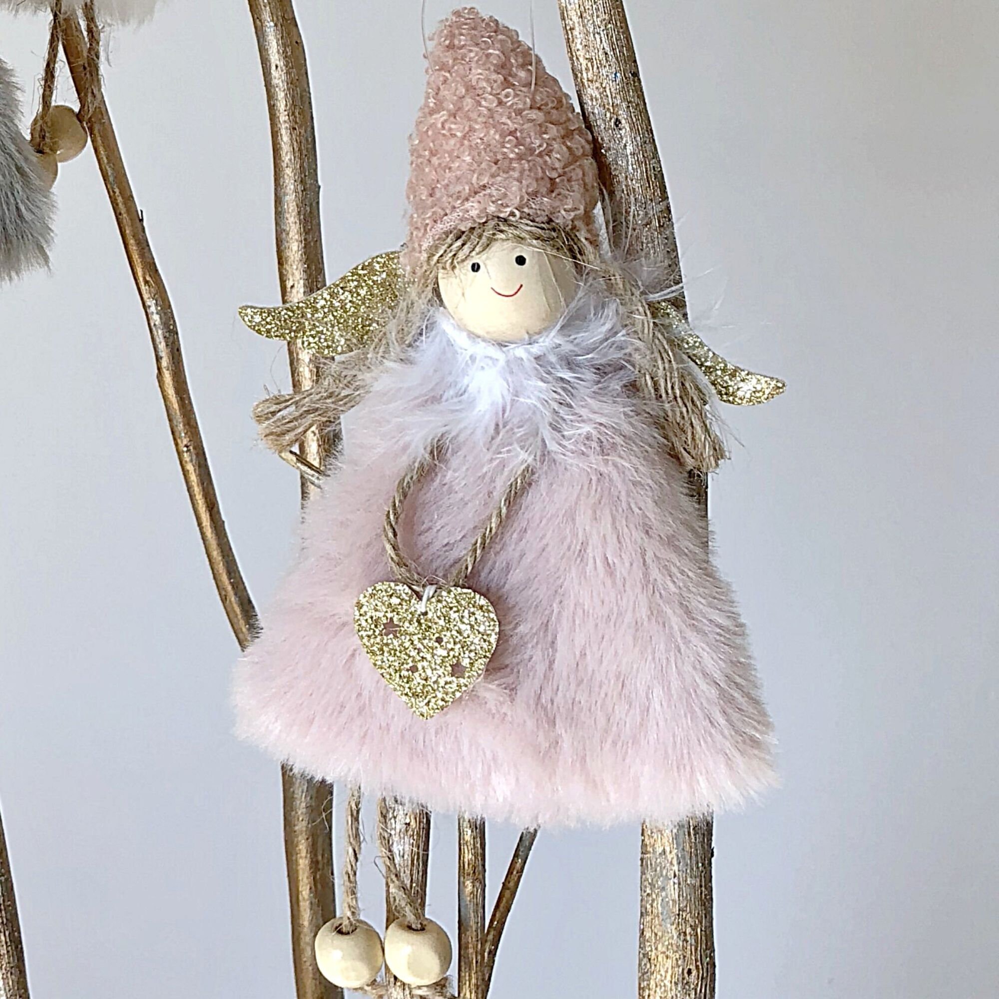 Hanging Angel with Hat White Angel Figurine Christmas Angel Etsy