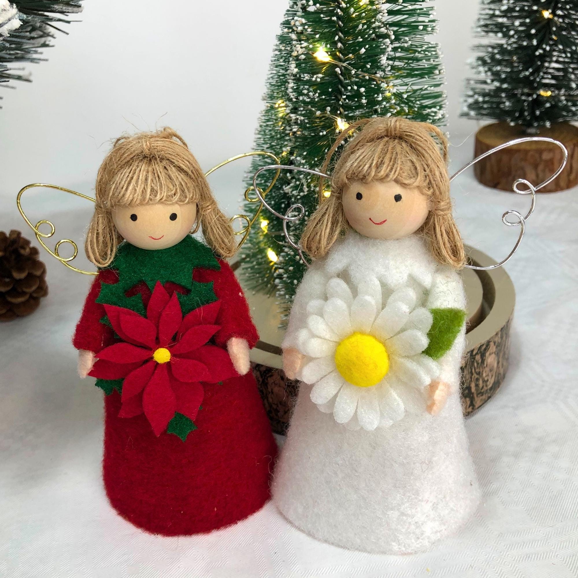 クリスマスの天使の置物ペンダント - Etsy 日本