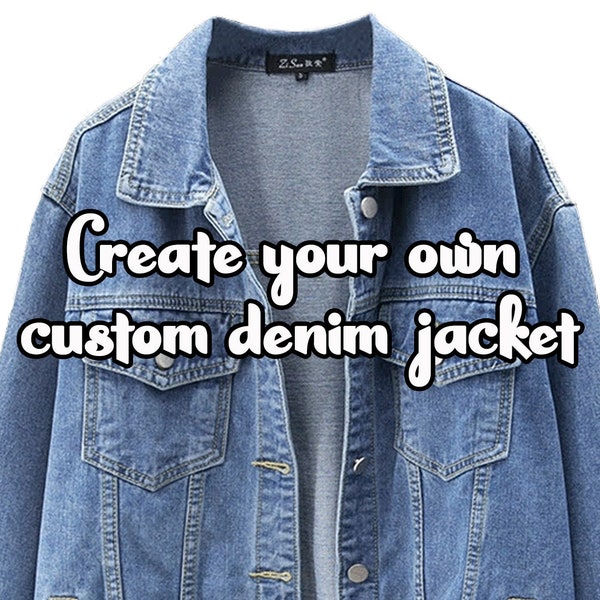 Customized denim jacket | Art on clothes | Hand painted jacket men's | woman | Personalized jacket | Name and Color & Custom Photo or Image