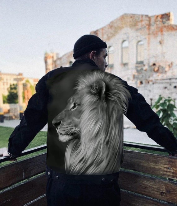 Hand Painted Denim Jacket | Lion | Tiger | Best Gift