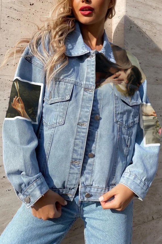Giacca jeans dipinta clearance