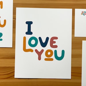 8 x 10 Print, &quot;I Love You&quot; Inspirational Poster, Typography Print