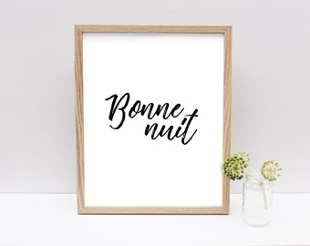 Bonne Nuit Poster - Etsy