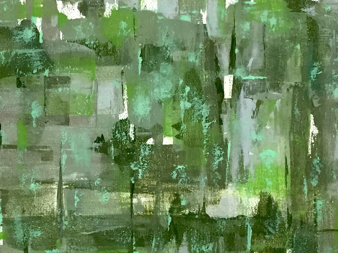 ORIGINAL Abstract Acrylic Painting GROOVY GREENS // 16 Etsy UK
