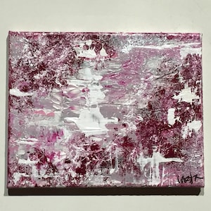 ORIGINAL Abstract acrylic painting - MAUVEAPALOOZA // 8&quot; x 10&quot; // signed in front // unframed