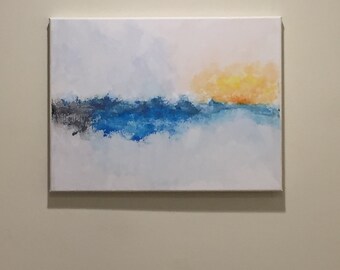 オリジナル抽象アクリル画 - SUNSET F // 16