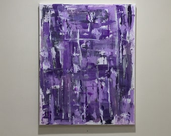 ORIGINAL Abstract acrylic painting - INDUSTRIAL PURPLE // 16" x 20" // signed in back // unframed