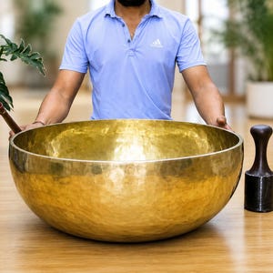 Large Handmade Tibetan Singing Bowl: Chakra Healing, Sound Bath